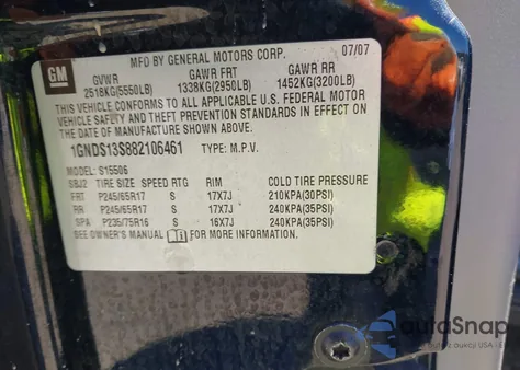 2008 Chevrolet Trailblazer Fleet z USA, uszkodzony, nr VIN 1GNDS13S882106461